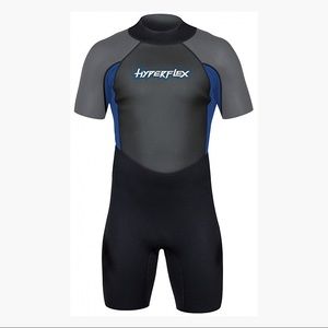Hyperflex Men's Black and Blue Short Sleeve Wetsuit